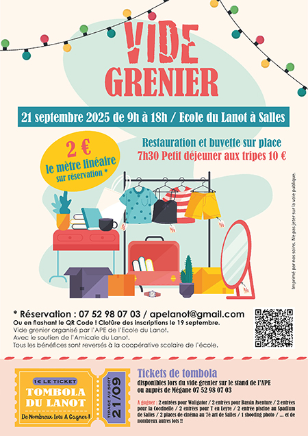 Vide grenier – APE du Lanot
