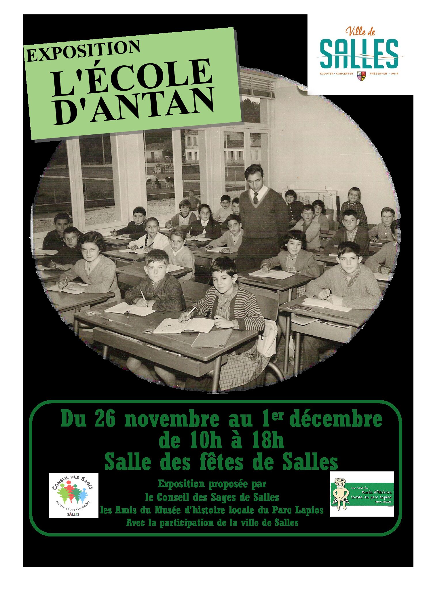 Exposition “l’école d’antan de 1940 à 1960”