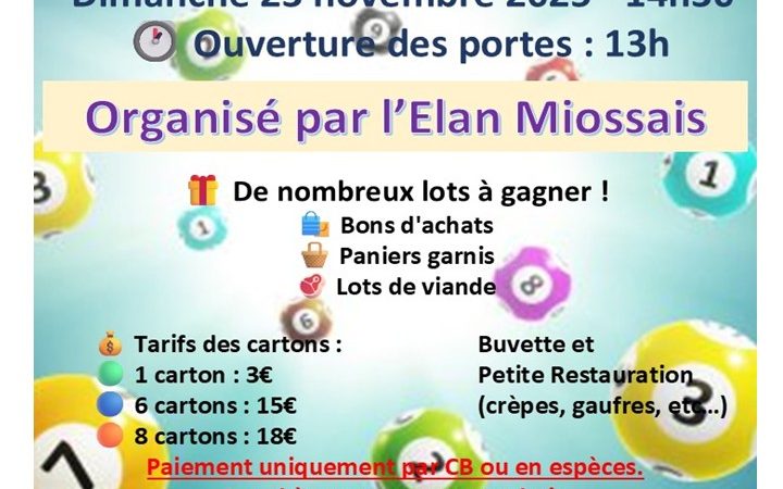 <ahref='https://www.villemios.fr/evenement/super-loto-bingo-avec-lelan-miossais/' title='Super loto & bingo avec l’Elan Miossais'>Super loto & bingo avec l’Elan Miossais