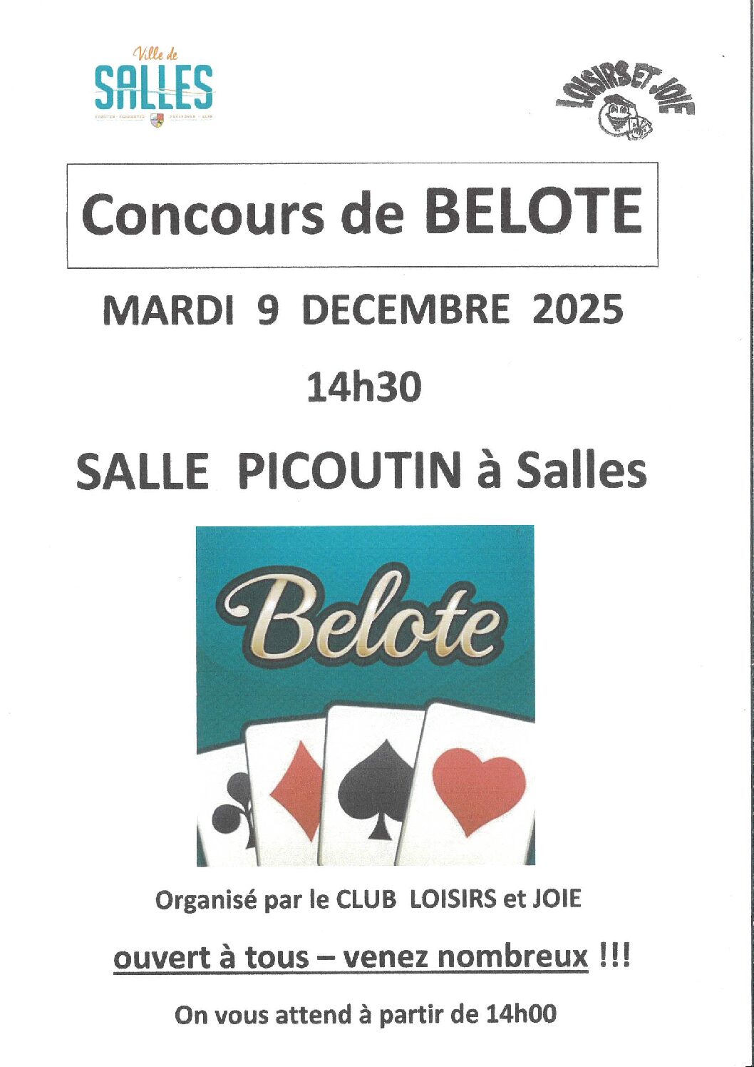 Concours de belote – Loisirs et joie