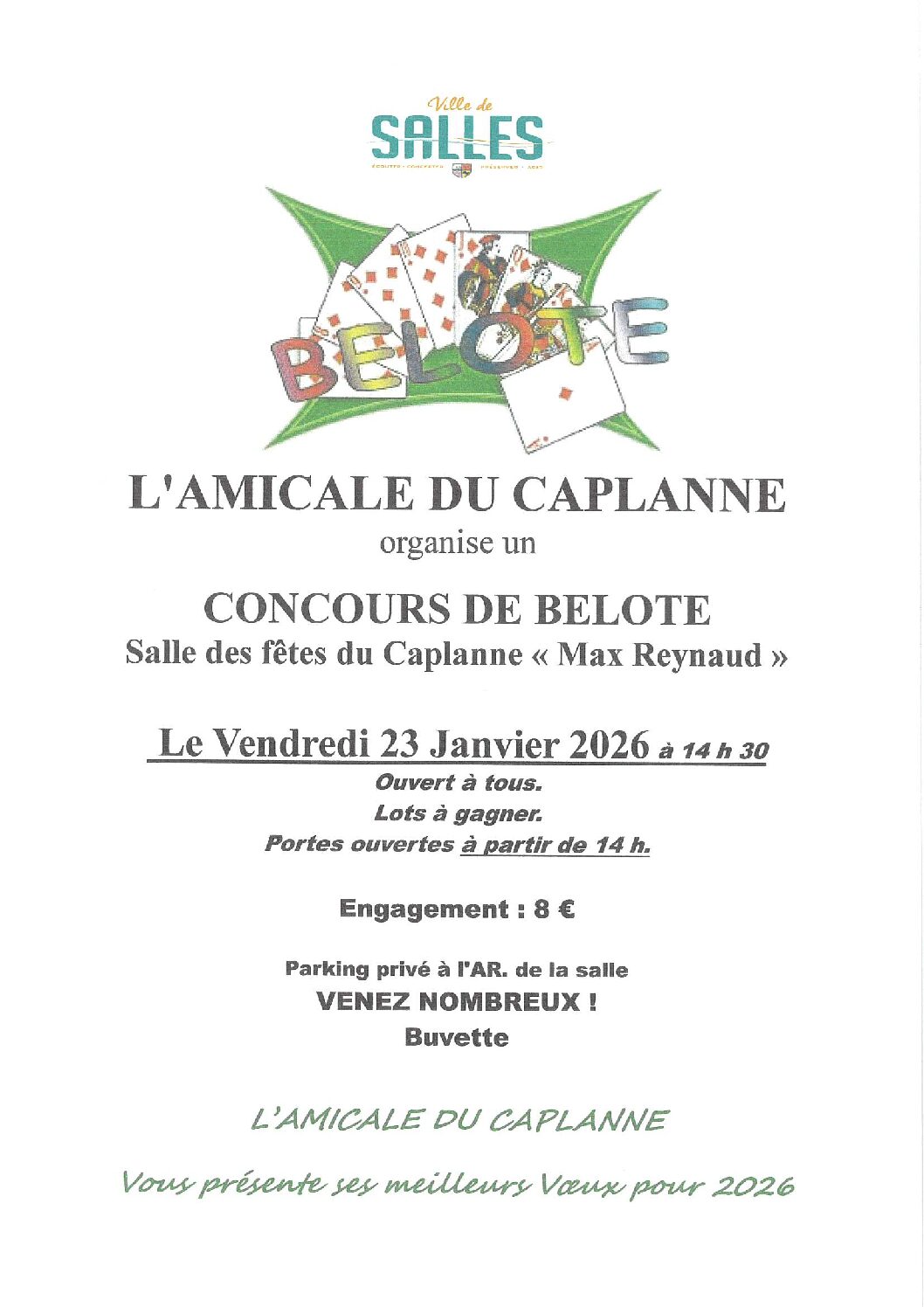 Concours de belote – Amicale du Caplanne