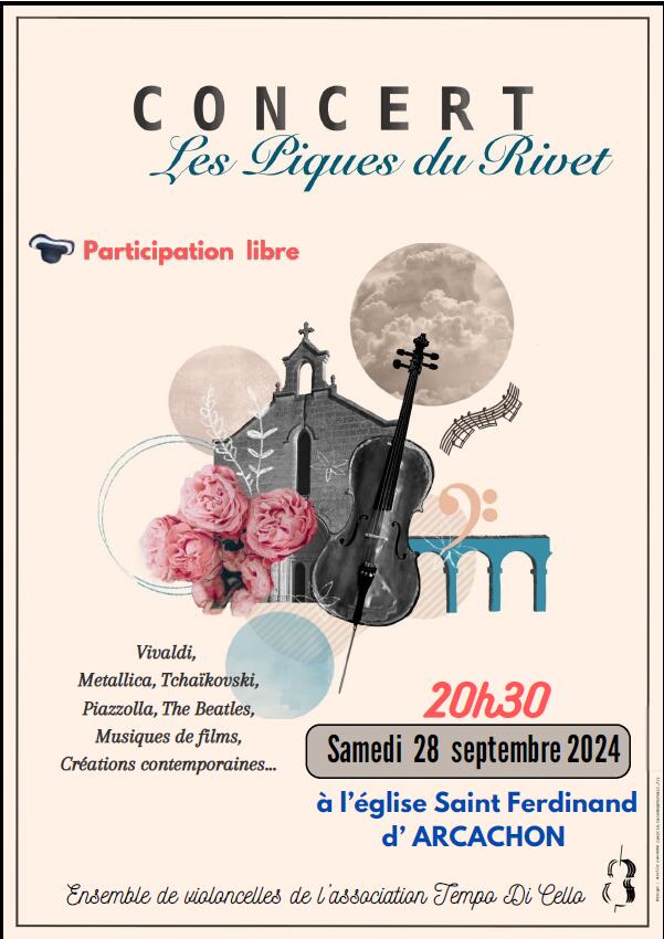 Concert : ensemble de violoncelles "les Piques du Rivet"
                    